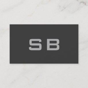 Grey Modern Monogram Standard Business Card