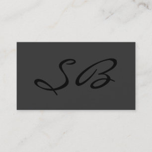 Grey Modern Monogram Standard Business Card