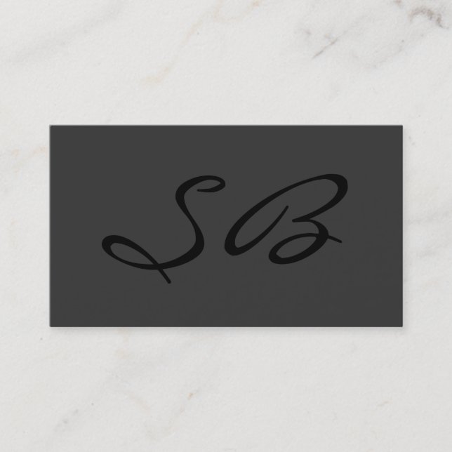 Grey Modern Monogram Standard Business Card (Front)
