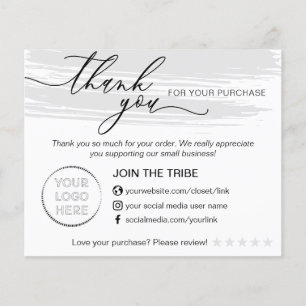 Grey Modern Online Store Small Business Thank you Flyer