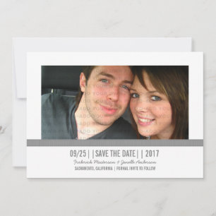 Grey Modern Photo Save the Date Invite