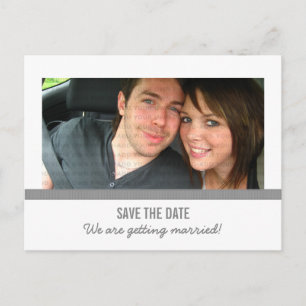 Grey Modern Photo Save the Date Postcard