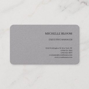 Grey Modern Plain Simple Minimalist Business Card