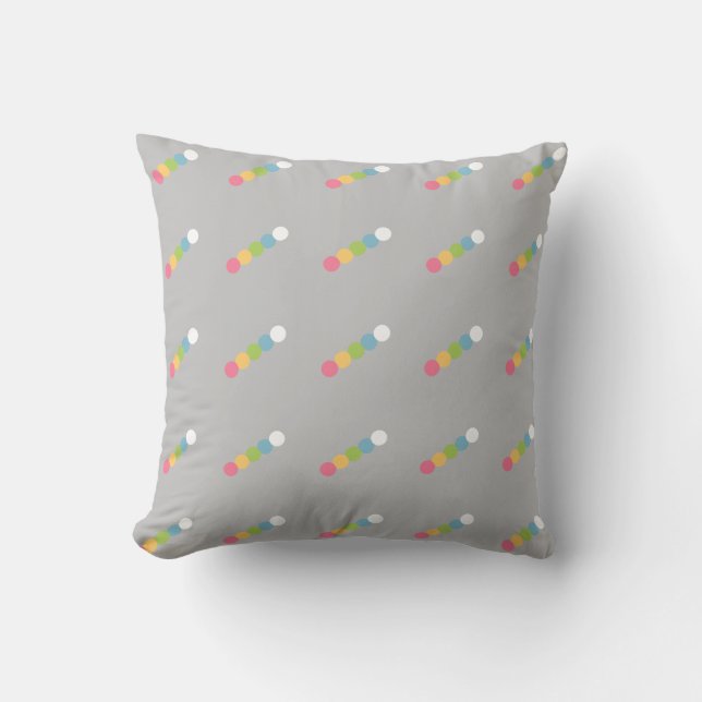 Grey Modern Polka Dot Pattern Cushion (Front)