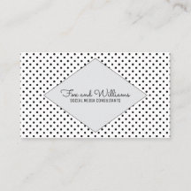 Grey Modern Polka Dots Business Card