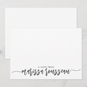 Grey Modern Script Name Personalised A Note From Card
