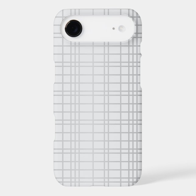Grey, modern, simple, cool, trendy grid lines Case-Mate iPhone case (Back)