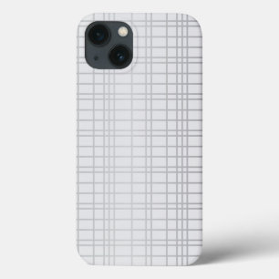 Grey, modern, simple, cool, trendy grid lines iPhone 13 case