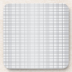 Grey, modern, simple, cool, trendy grid lines coaster
