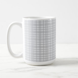 Grey, modern, simple, cool, trendy grid lines coffee mug