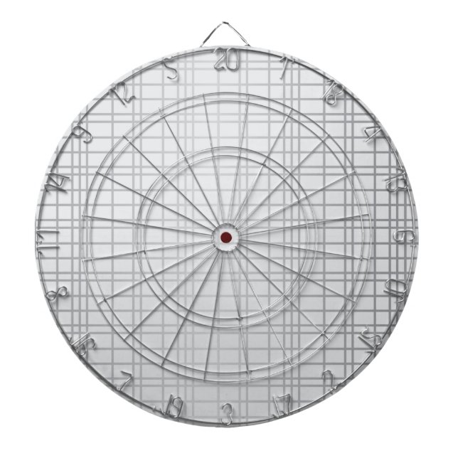 Grey, modern, simple, cool, trendy grid lines dartboard (Front)