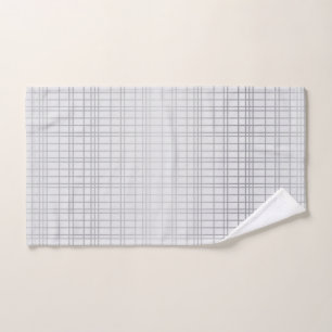 Grey, modern, simple, cool, trendy grid lines hand towel
