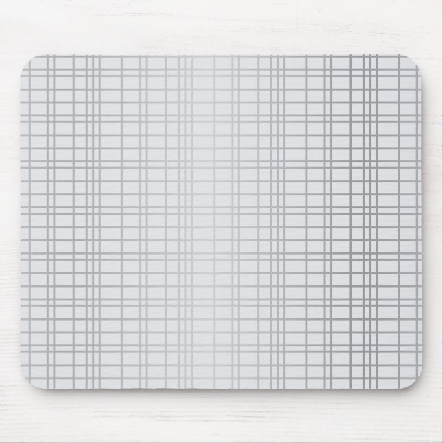 Grey, modern, simple, cool, trendy grid lines mouse mat (Front)