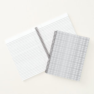 Grey, modern, simple, cool, trendy grid lines notebook