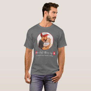 Grey Modern Simple Cute Daddy First Fathers Day T-Shirt