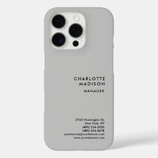 Grey Modern Simple Minimalist Plain Professional iPhone 16 Pro Case