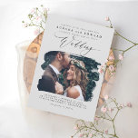 Grey Modern Stylish Boho Wedding Photo Invitation<br><div class="desc">Romantic modern and minimal wedding photo invitations</div>