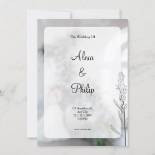 Grey Modern Wedding  Invitation