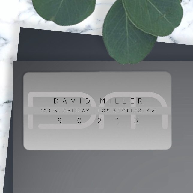 Grey Modernistic Return Address Label (Creator Uploaded)