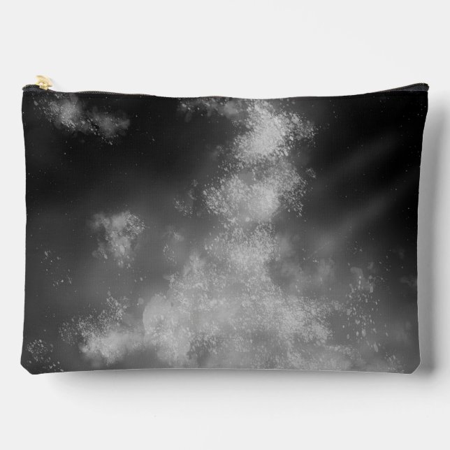 Grey Monochrome Night Sky  Accessory Pouch (Front)
