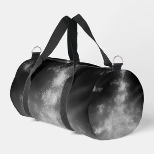Grey Monochrome Night  Sky  Duffle Bag