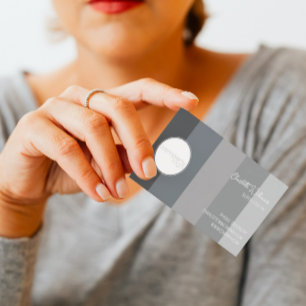 GREY MONOCHROME STRIPE PATTERN CUSTOM TEXT COMPANY BUSINESS CARD