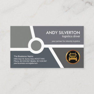 Grey Monochrome Topography Map Logistics Driver Business Card