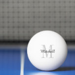 Grey Monogram and Name Personalised Ping Pong Ball<br><div class="desc">Custom printed ping pong balls personalised with your name and monogram or other custom text. Click Customise It to edit fonts and colours or add your own text and images to create a unique one of a kind gift.</div>