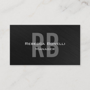 Grey Monogram Attractive Manager Business Card