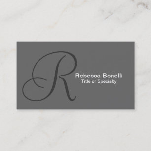 Grey Monogram Consultant Business Card