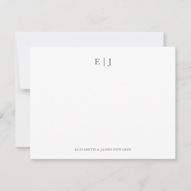 Grey Monogram Couple Initials Personalised Card (Front)