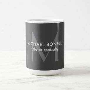 Grey Monogram Modern Minimalist Template Coffee Mug