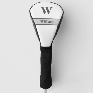 Grey Monogram Name Golf Head Cover