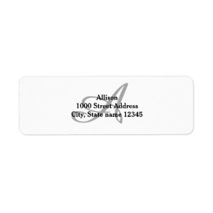 Grey Monogram Return Address