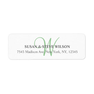 Grey Monogram Return Address Labels for Weddings