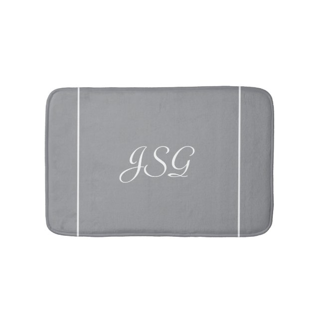 Grey Monogrammed bathmat (Front)