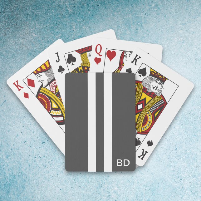 Grey Monogrammed Playing Cards for Men (Creator Uploaded)