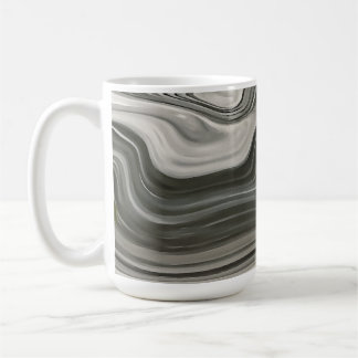Grey Monotone Artistic Acrylic Pour Abstract Coffee Mug