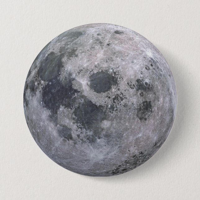 Grey moon photo 7.5 cm round badge (Front)