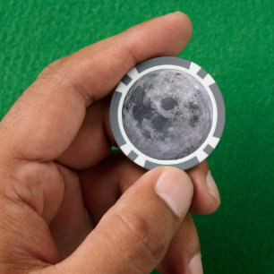 Grey moon photo poker chips