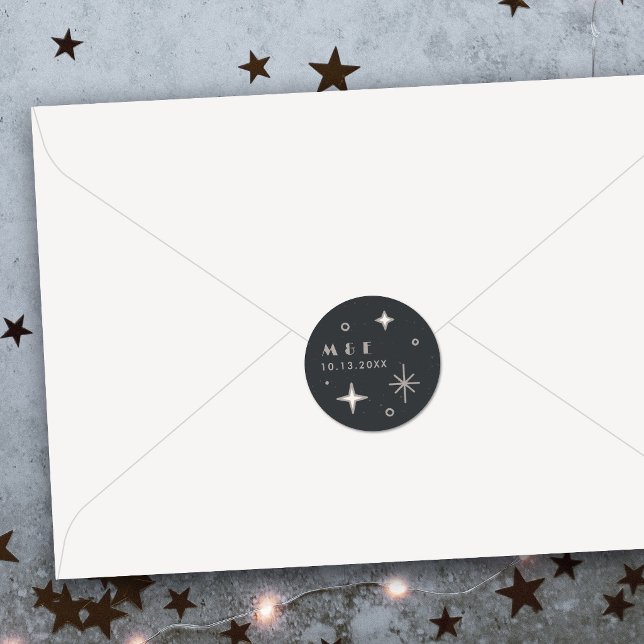 Grey Moon & Stars Celestial Wedding Sticker (Creator Uploaded)