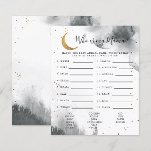 Grey Moon Who Is My Mama Baby Shower Game