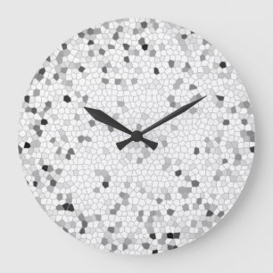 Grey Mosaic Large Clock