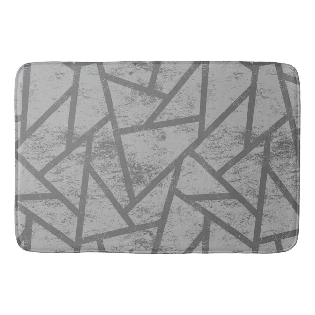 Grey mosaic pattern bath mat (Front)