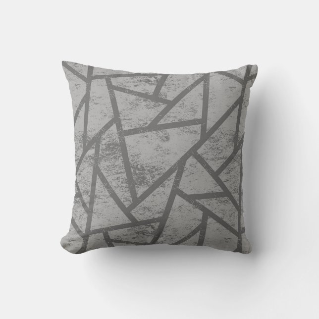 Grey mosaic pattern cushion (Front)