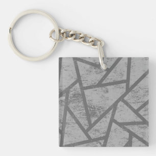 Grey mosaic pattern key ring