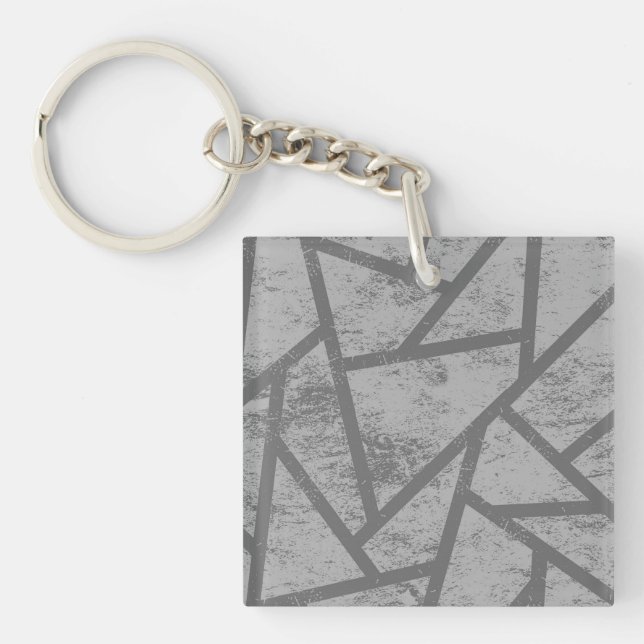 Grey mosaic pattern key ring (Front)