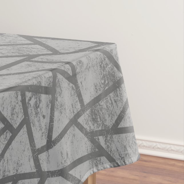 Grey mosaic pattern tablecloth (In Situ)