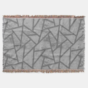 Grey mosaic pattern throw blanket