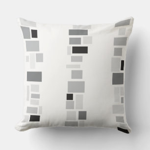 Grey MOSIAC TILES DESIGN Retro Throw Pillow